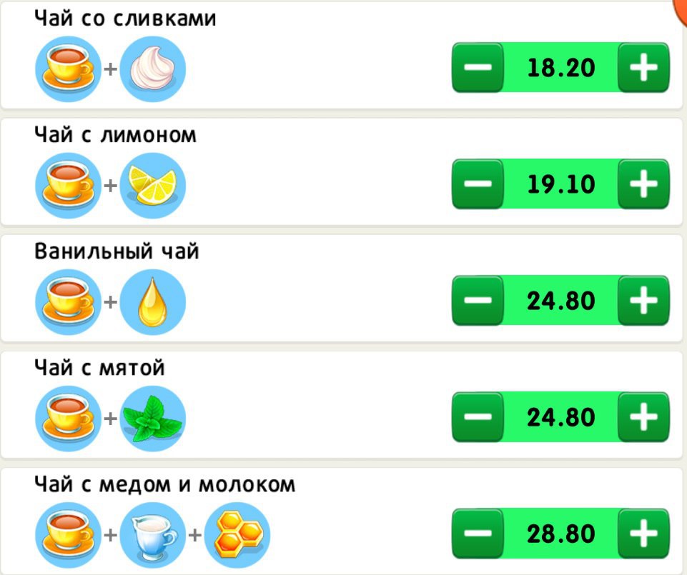 Рецепты В Игре Моя Кофейня